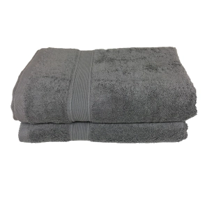 Lot de 2 Draps de Bain Eponge 600 g/m²  100 % coton - Anthracite