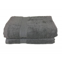 Lot de 2 Draps de Bain Eponge 600 g/m²  100 % coton - Anthracite