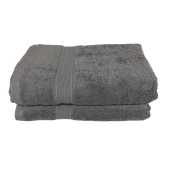 Lot de 2 draps de bain  é ponge 600 g/m² gris anthracite 70x140 cm - 100% coton, absorption oprimale et douceur