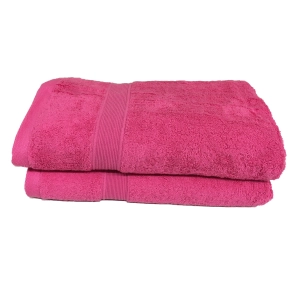 Lot de 2 Draps de Bain Eponge 600 g/m²  100 % coton - Fuschia