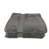 Lot de 5 serviettes de bain éponge 600 g/m² Gris Anthracite - 100 % coton qualité supérieure, douceur et absorption