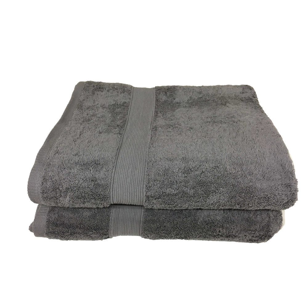 Lot de 5 serviettes de bain éponge 600 g/m² Gris Anthracite - 100 % coton qualité supérieure, douceur et absorption