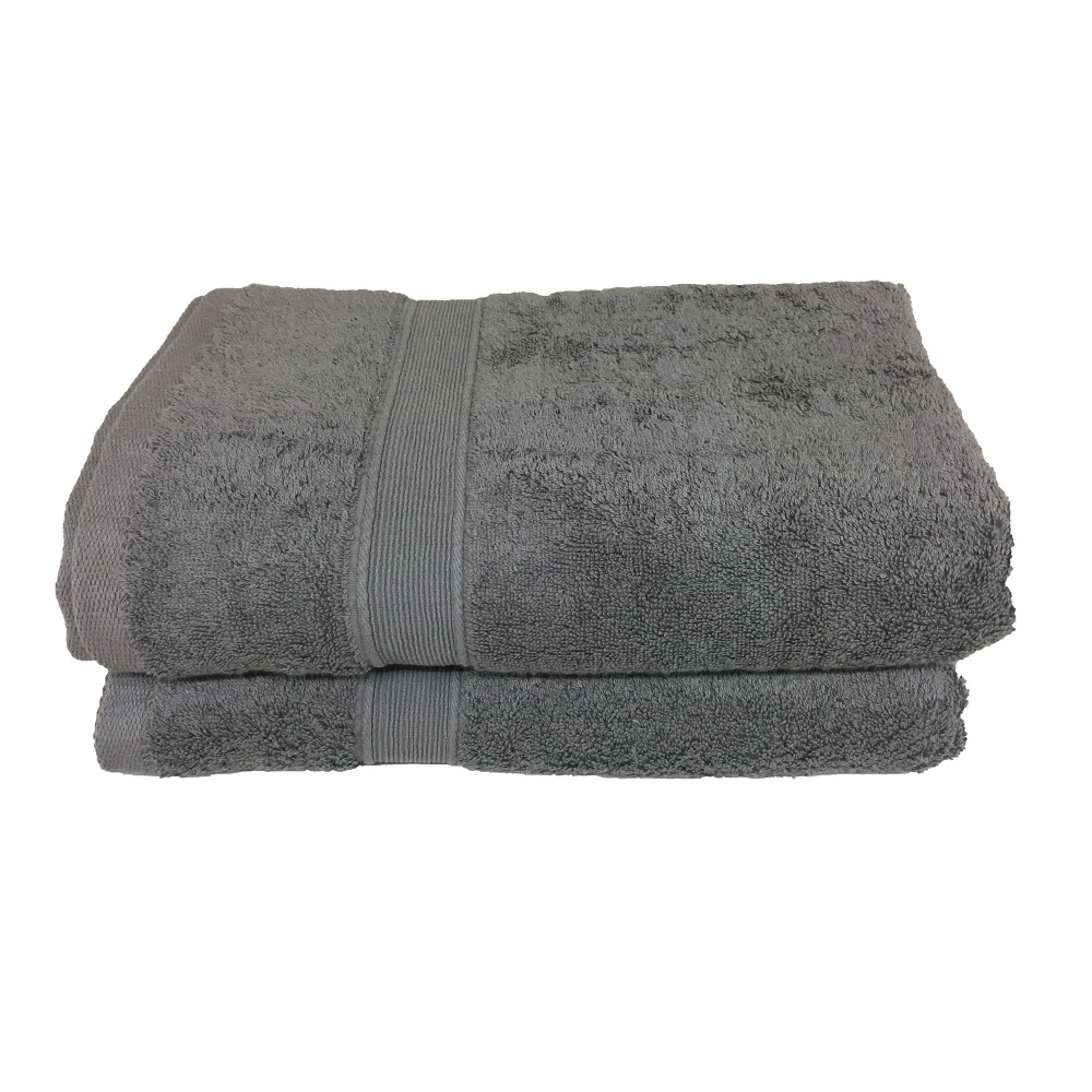 Lot de 5 serviettes de bain éponge 600 g/m² Gris Anthracite - 100 % coton qualité supérieure, douceur et absorption