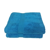 Lot de 5 serviettes éponge 600 g/m² 100 % coton turquoises - Différentes tailles adaptées à tous usages, douceur et absorption