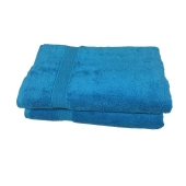 Lot de 5 serviettes éponge 600 g/m² 100 % coton turquoises - Différentes tailles adaptées à tous usages, douceur et absorption