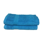 Lot de 5 serviettes éponge 600 g/m² 100 % coton turquoises - Différentes tailles adaptées à tous usages, douceur et absorption
