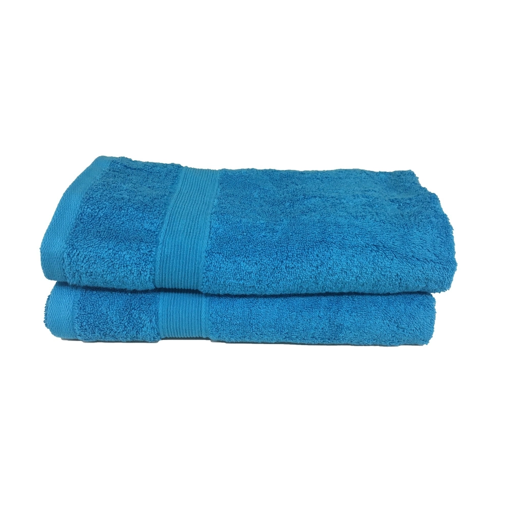 Lot de 5 serviettes éponge 600 g/m² 100 % coton turquoises - Différentes tailles adaptées à tous usages, douceur et absorption