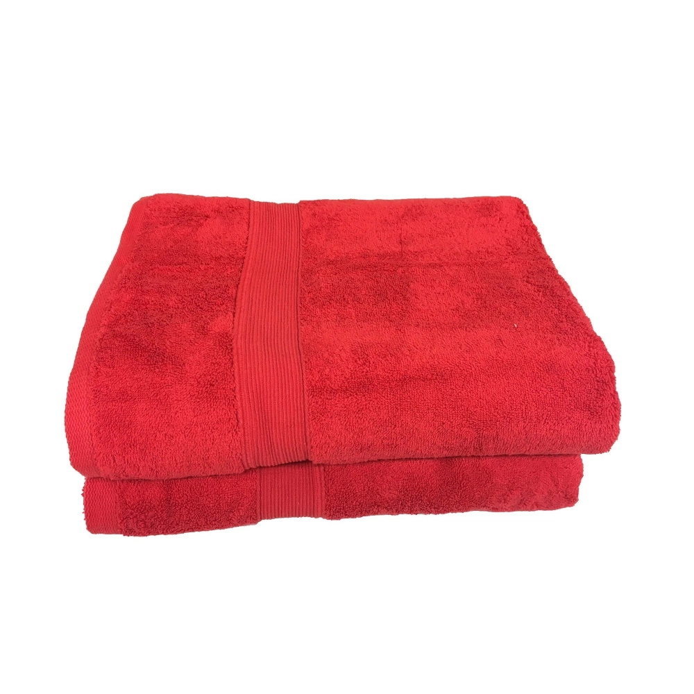 Lot de 5 serviettes rouges, éponge 100 % coton 600 g/m² - 3 tailles adaptées à tous usages, douceur et absorption maximale