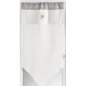 Voilage Brodé avec Initial et à Poids Gris - 60x120 cm