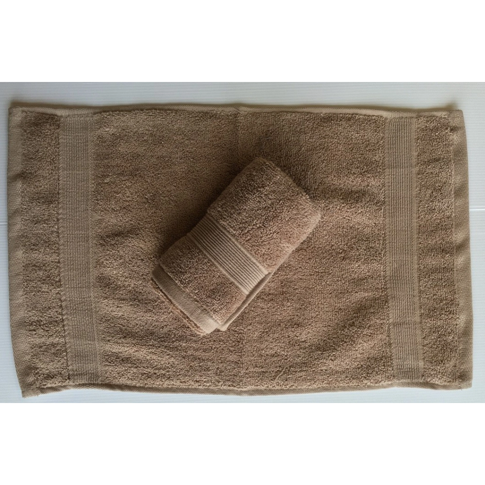 Lot de 2 Serviettes Invités Taupe - 30x50