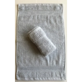 Lot de 2 Serviettes Invités 100 % coton - Gris clair - 30x50 cm