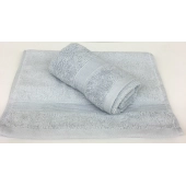 Lot de 2 Serviettes Invités 100 % coton - Gris clair - 30x50 cm