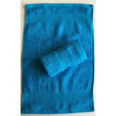 Lot de 2 Serviettes Invités Turquoise - 30x50 