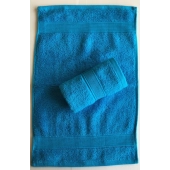 Lot de 2 Serviettes Invités Turquoise - 30x50