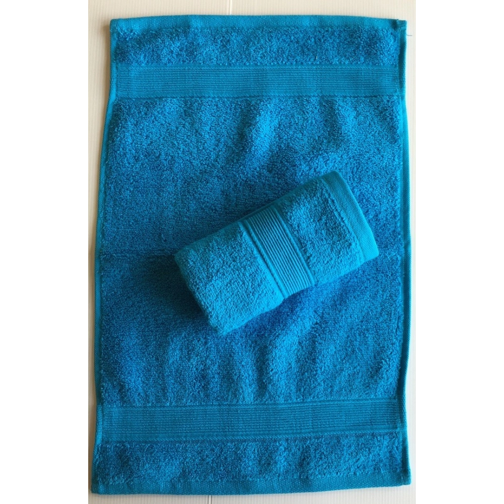 Lot de 2 Serviettes Invités Turquoise - 30x50