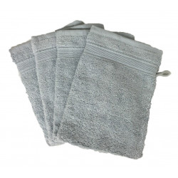 Lot de 4 Gants de Toilette - 20x15 - Gris