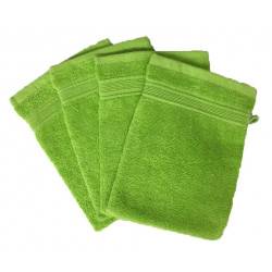 Lot de 4 Gants de Toilette - 20x15 - Anis