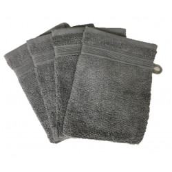 Lot de 4 Gants de Toilette - 20x15 - Anthracite