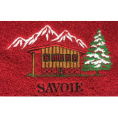 Essuie Main Rond  Chalet Rouge