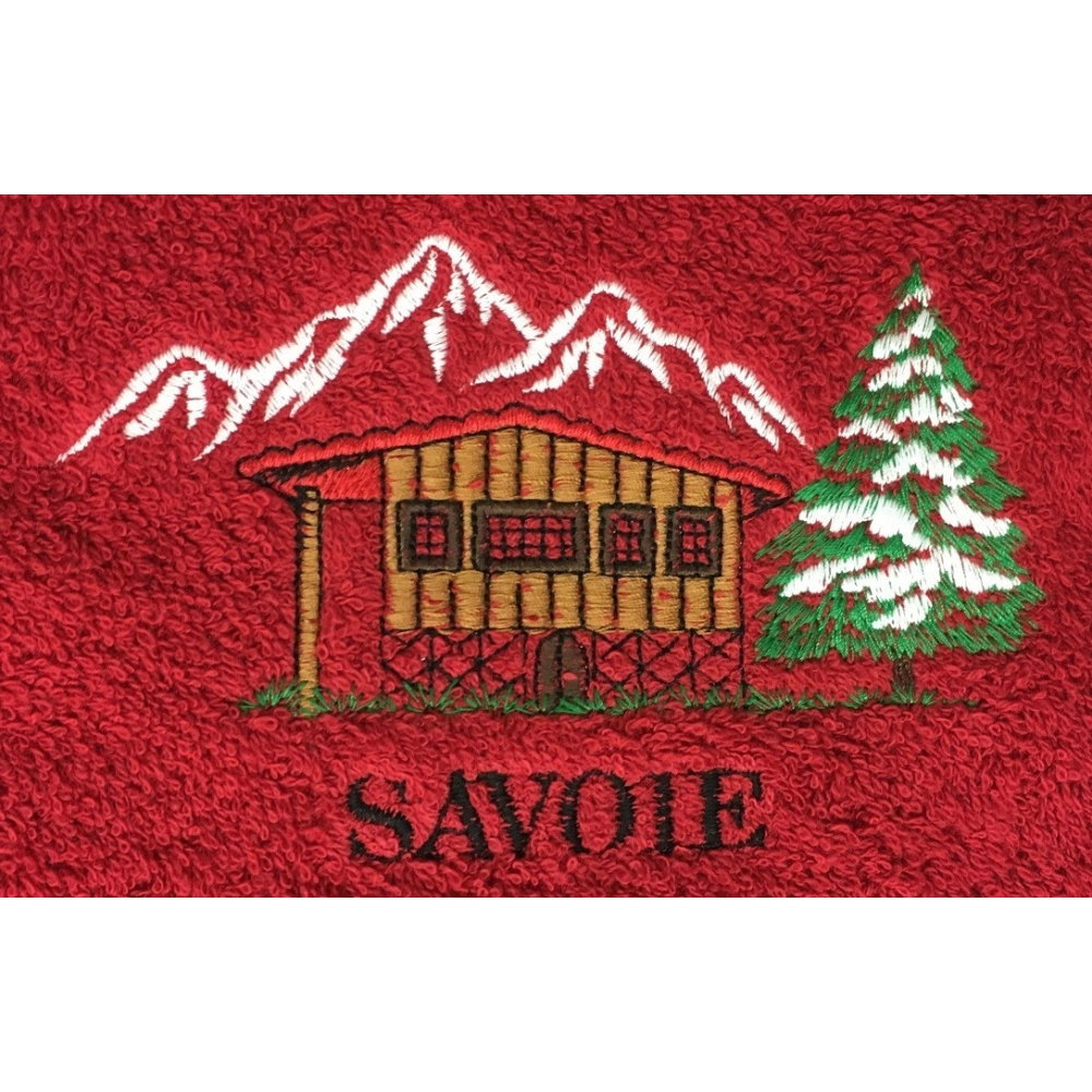 Essuie Main Rond Chalet Rouge