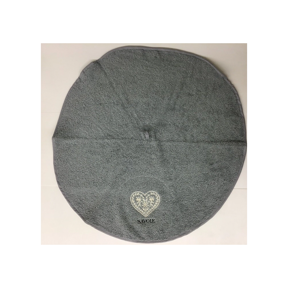 Essuie Main Rond Cœur Gris