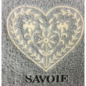 Essuie Main Rond Cœur Gris