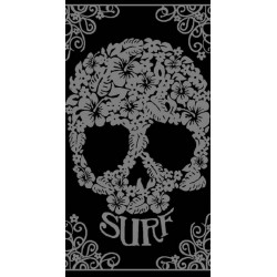 Serviette de plage Tête de mort grise Sun & Surf 90x170