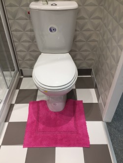 Tapis de bain contour WC et lavabo 100% coton Manihi 50x45 cm Fuschia