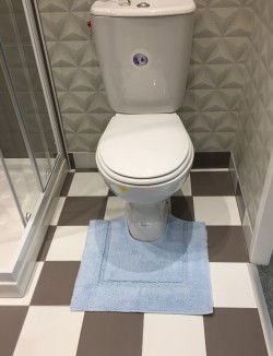Tapis de bain contour WC et lavabo 100% coton Manihi 50x45 cm Ciel