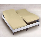 Drap Housse chausson 2x80x200 cm Naturel en coton