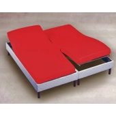 Drap Housse chausson 2x80x200 cm Rouge 100% coton