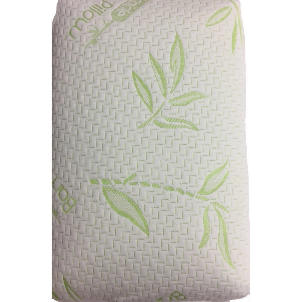 Oreiller mémoire de forme Visco 40x60 cm – Forme rectangulaire ergonomique – Enveloppe en bambou déhoussable et lavable
