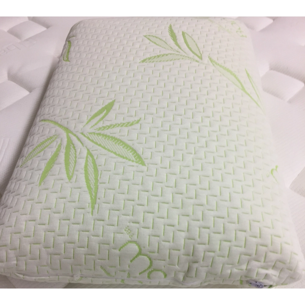 Oreiller mémoire de forme Visco 40x60 cm – Forme rectangulaire ergonomique – Enveloppe en bambou déhoussable et lavable