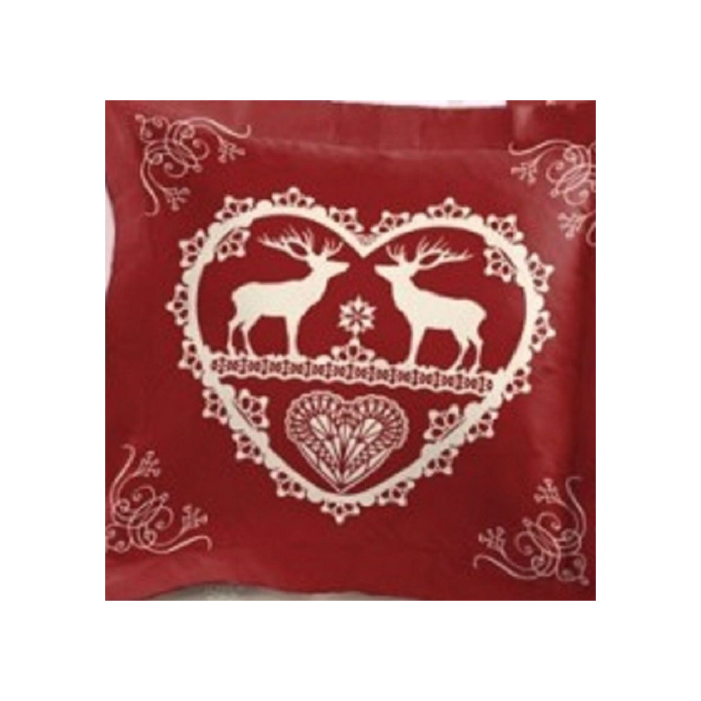 Lot de 2 Taies d'oreillers Placées 65x65 cm Chalet Winter Rouge