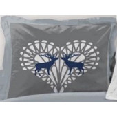 Lot de 2 Taies d'oreillers Placées 65x65cm Cerf des Neiges Bleu