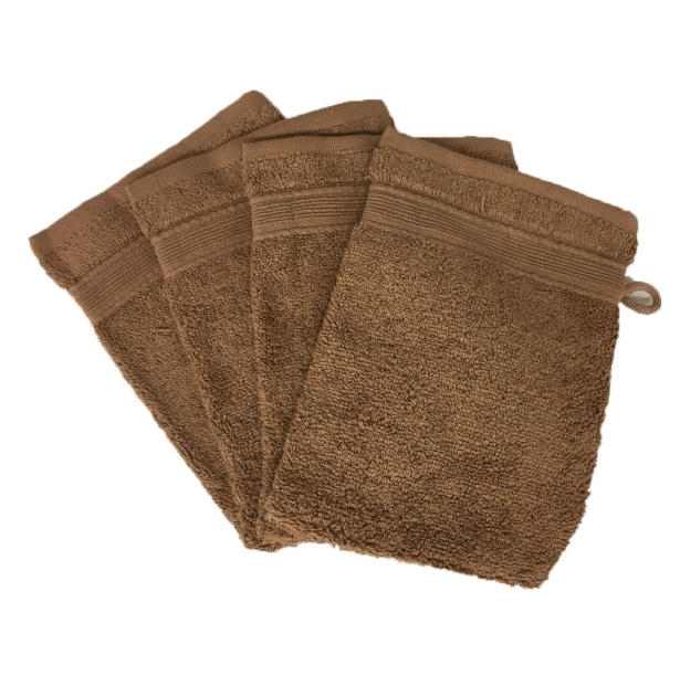 Lot de 10 gants de toilette 100 % coton éponge 600g/m² 20x15 cm - Absorbants, nettoient en douceur, pour un usage quotidien