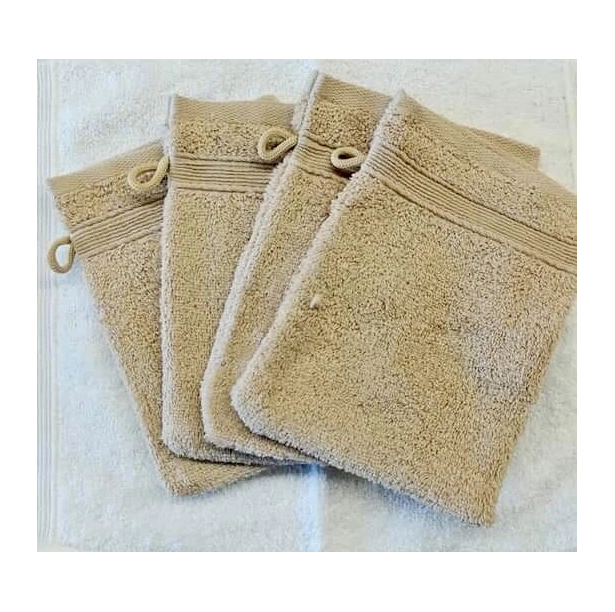 Lot de 10 gants de toilette 100 % coton éponge 600g/m² 20x15 cm - Absorbants, nettoient en douceur, pour un usage quotidien
