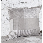 Couvre lit Microfibre Matelassé Façon Patchwork Grey 230x250cm  