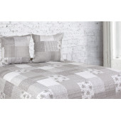 Couvre lit Microfibre Matelassé Façon Patchwork Grey 230x250cm  