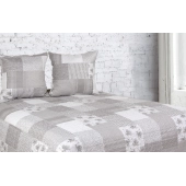 Couvre lit Microfibre Matelassé Faà§on Patchwork Grey 230x250cm
