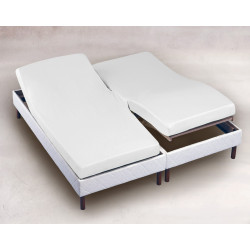 drap housse 2x70x190 blanc