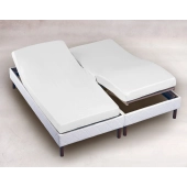 Drap Housse Blanc 2x90x200 cm – Spécial Lit électrique articulé – 100% Coton 57 fils – Grand Bonnet – Fabrication Française