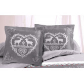 Lot de 2 Taies d'oreillers Placées 65x65cm Montagne Winter Gris