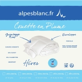 Couette Naturelle en Plume 200x200 - Fabrication Française - Chaude pour l'hiver