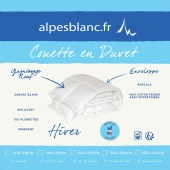 Couette hiver 90% Duvet 300 g/m² 240x260 cm - Fabrication Française - Chaude et gonflante