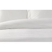 Housse de Couette 240x280 uni blanche coton + 2 taies carrées assorties