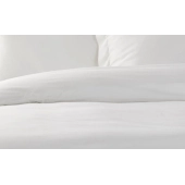 Housse de Couette 240x280 cm Unie Blanche 100 % Coton 57 fils + 2 Taies d’Oreiller assorties – Fabrication française