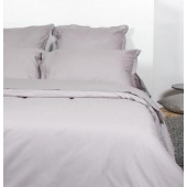 Housse de Couette 240x280 unie gris souris coton + 2 taies assorties