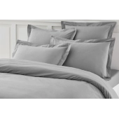 Housse de Couette 240x280 cm Unie Gris Souris 100% Coton 57 fils/cm² + 2 Taies assorties – Fabrication Française