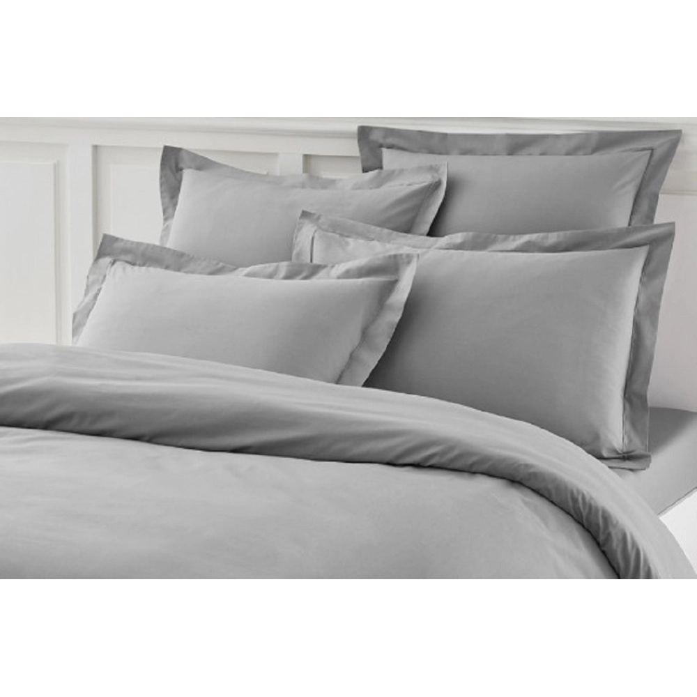 Housse de Couette 240x280 cm Unie Gris Souris 100% Coton 57 fils/cm² + 2 Taies assorties – Fabrication Française